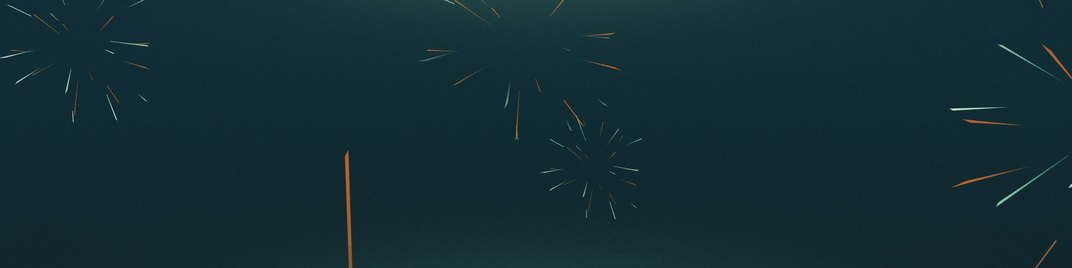 illustrated fireworks - green