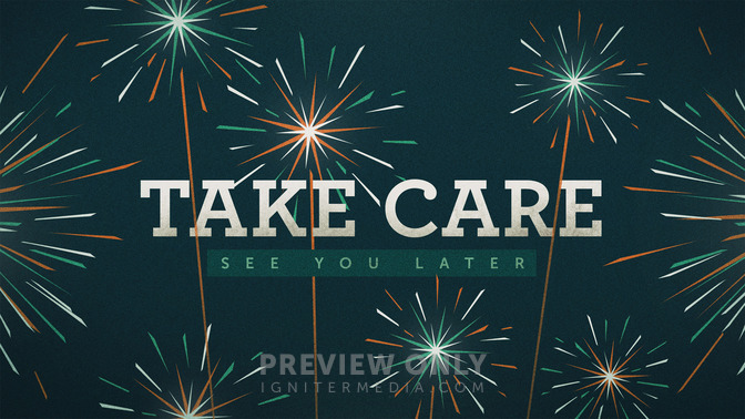 illustrated fireworks - take care