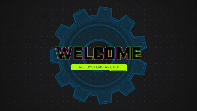 retro wireframe vbs - welcome