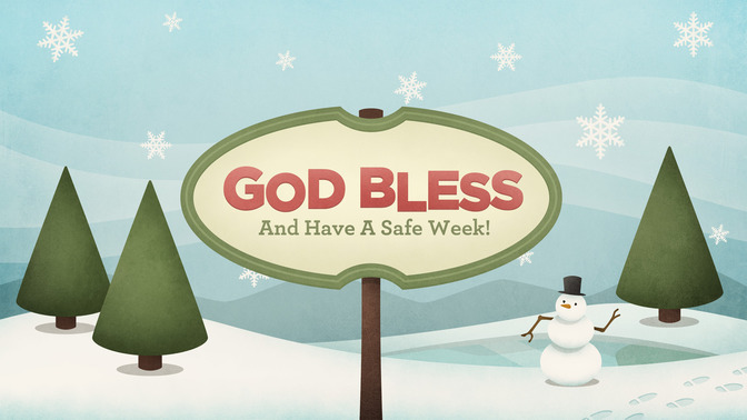 snowy scene - god bless