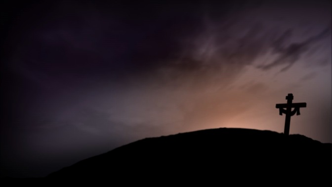 cross and clouds