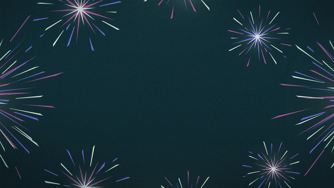 illustrated fireworks - purple