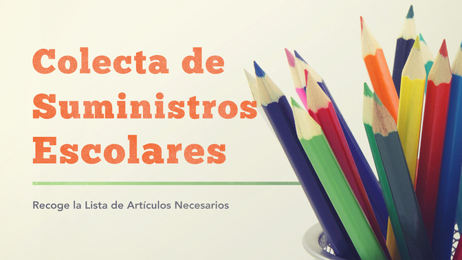 colecta de suministros escolares
