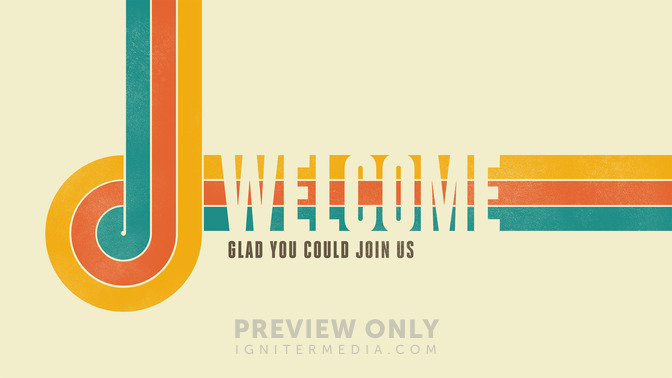 retro stripes - welcome