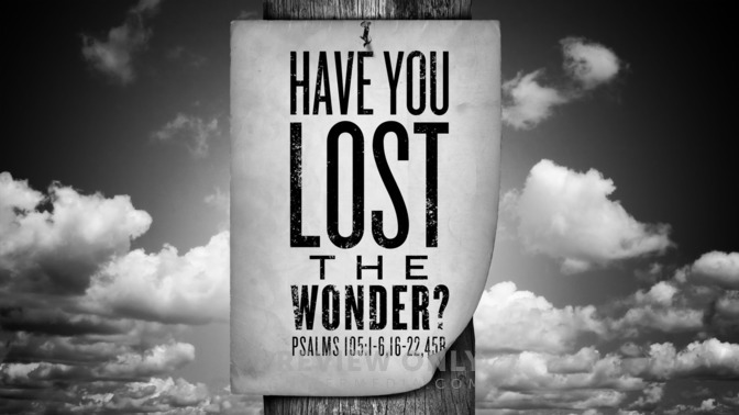 have you lost the wonder?