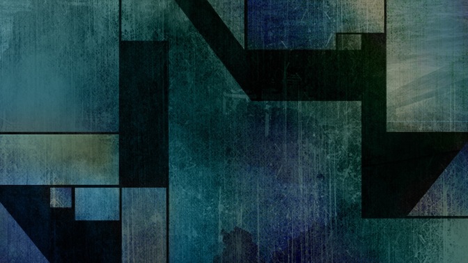 geometrical blue green