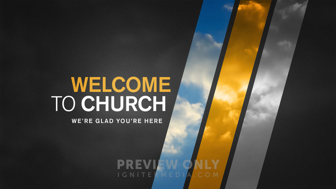 angled panels - welcome to church
