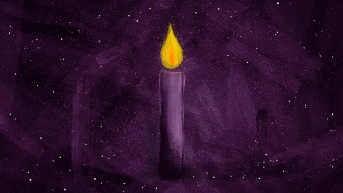 jeweled brush advent - candle 1