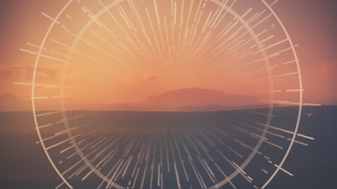 mountain rays - sunset