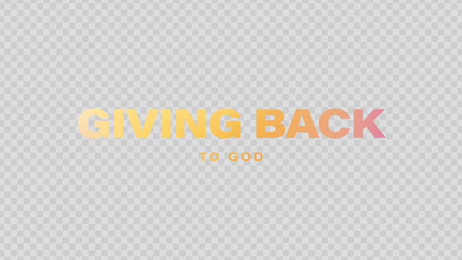 a faithful god - giving back