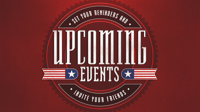 patriotic badge - upcoming events