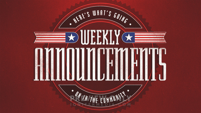 patriotic badge - weekly announcements