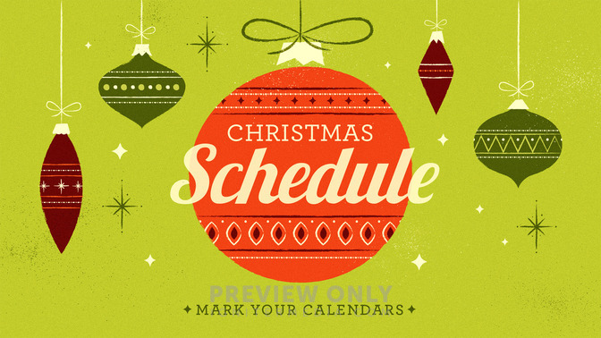 retro ornaments - christmas schedule