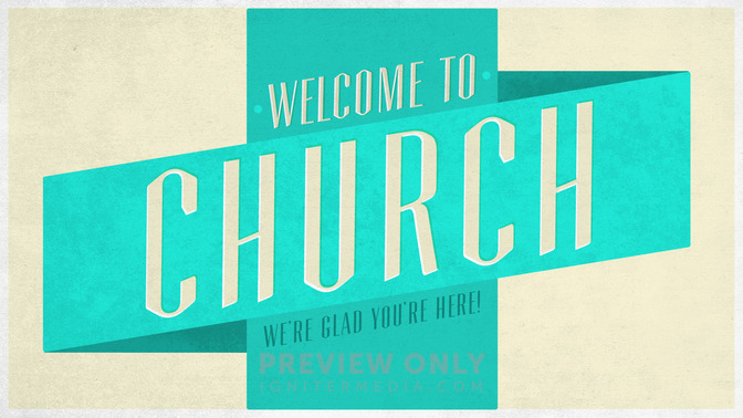illustrated banner - welcome to church