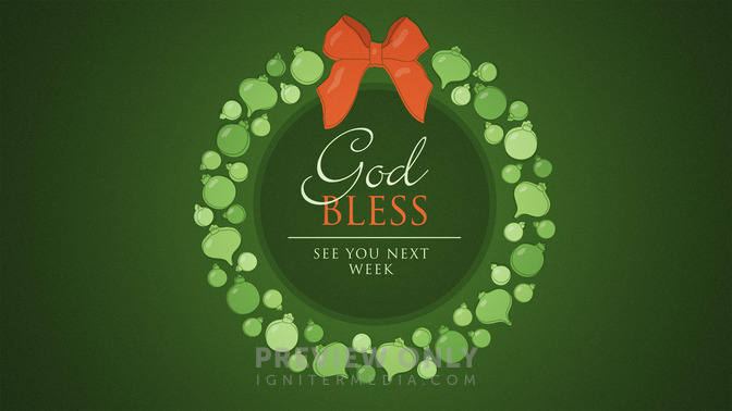 ornament wreath - god bless