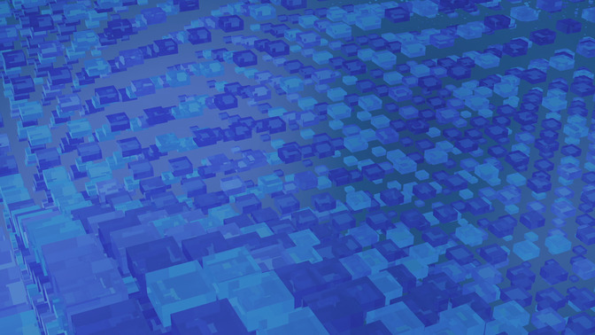cube wave - 3 blue