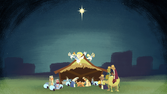 cartoon nativity