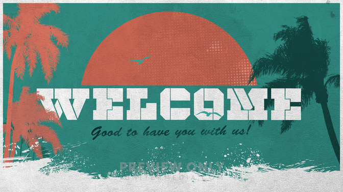 beach postcard - welcome