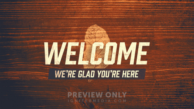 wood leaves - welcome