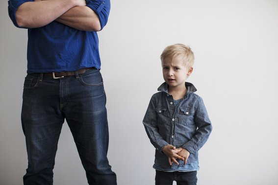 Father And Son Standing Together 