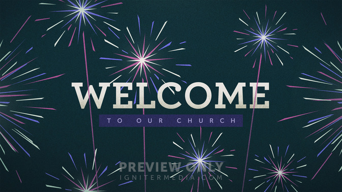 illustrated fireworks - welcome