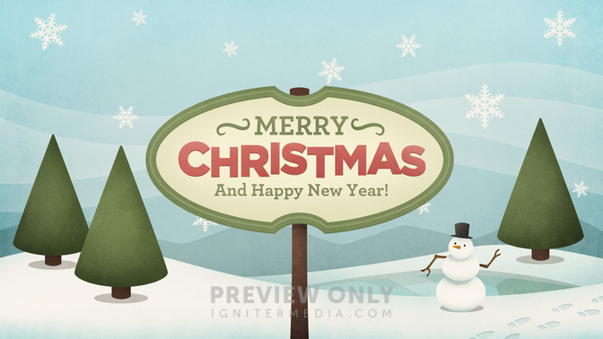 snowy scene - merry christmas