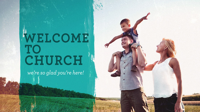 welcome to church - family photo