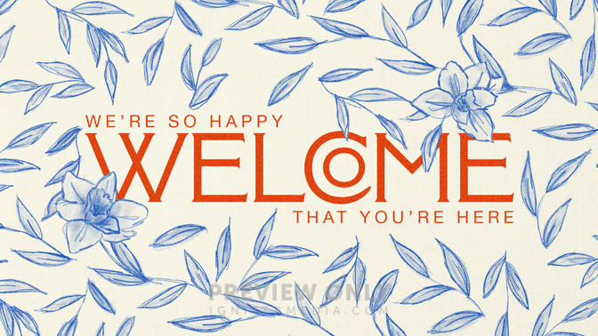 floral sketch - welcome