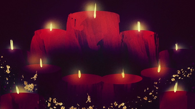 brushed christmas - red candles