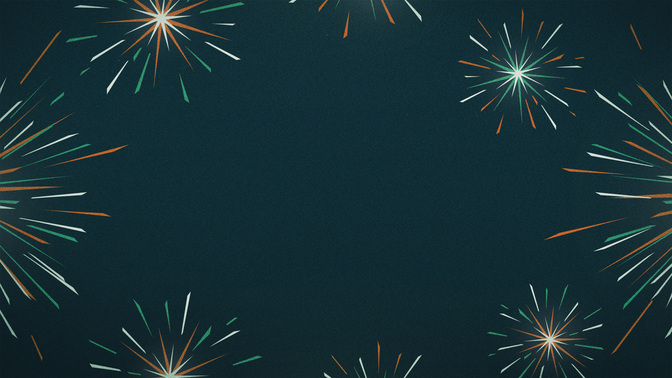 illustrated fireworks - green