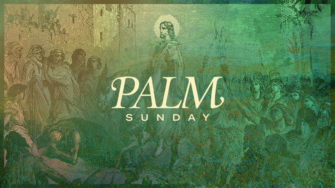easter etching - palm sunday