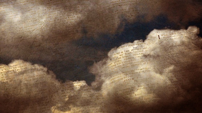 scripture clouds sepia