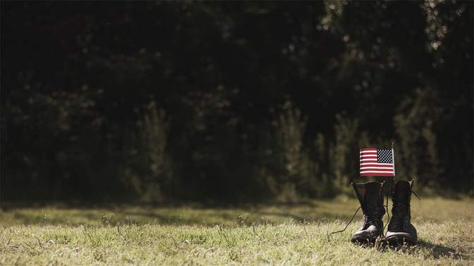boots and flag