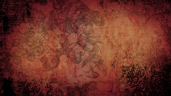grunge flowers red