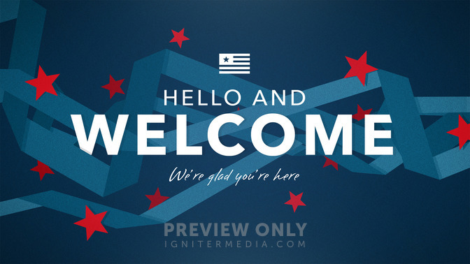 patriotic ribbons - hello and welcome