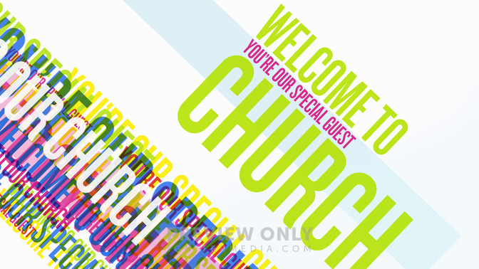 multicolored text - welcome to church
