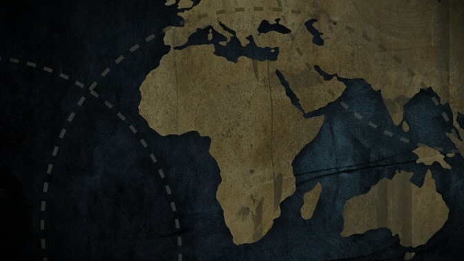 blue world map africa