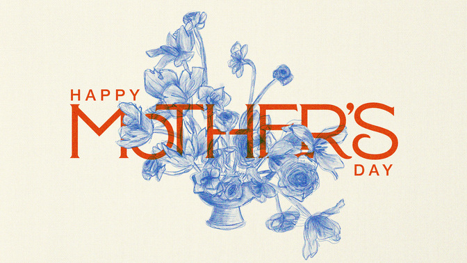 floral sketch - happy mothers day