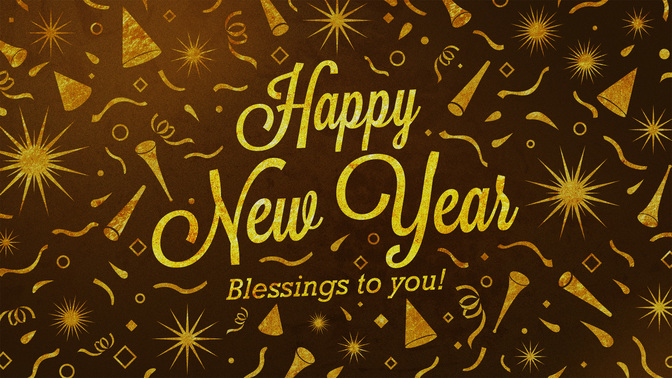 gold confetti - happy new year