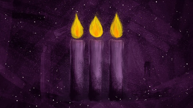jeweled brush advent - candle 3
