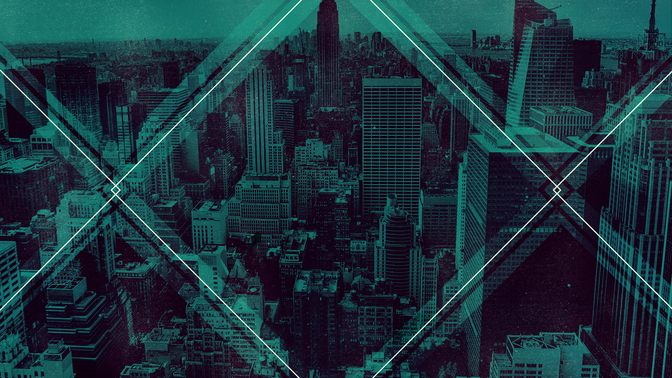 city lines - teal