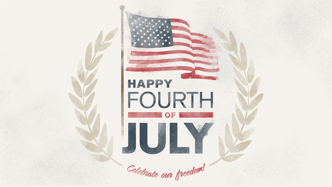 happy fourth of july - watercolor