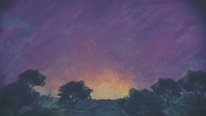 painted impressions - hillside dusk