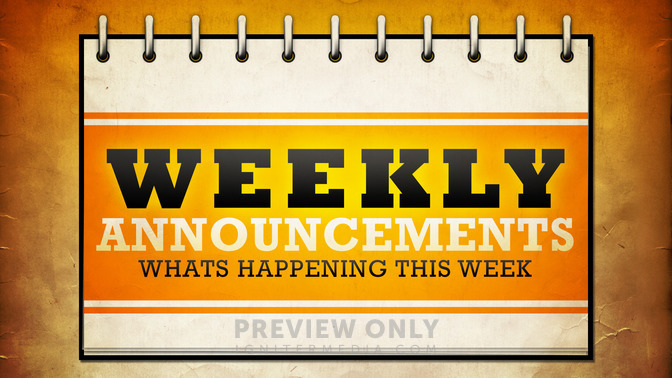 weekly announcements