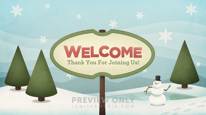 snowy scene - welcome