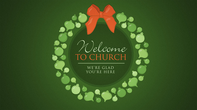 ornament wreath - welcome to church